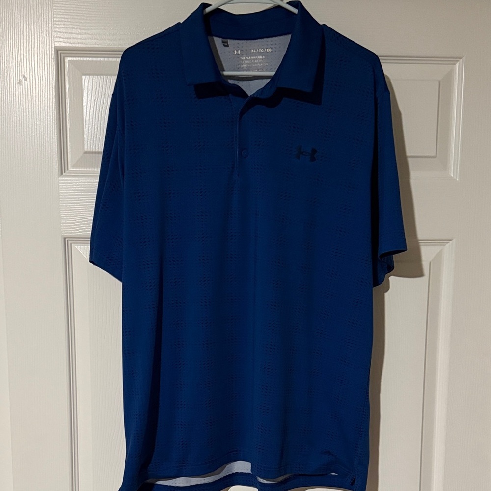 Under Armour Men's Royal Blue Polo Patterned Shirt - Picture 1 of 6